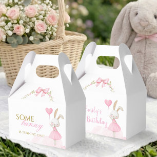 Ballotins Certain Lapin a un an Ruban Rose Coquette Merci