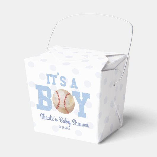 Ballotins C'est un garçon ! Baby shower de base-ball bleu (Verso)