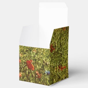 Ballotins Champ d'été avec des fleurs rouges et bleues
