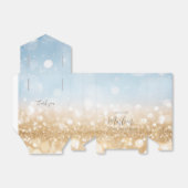 Ballotins Champagne d'or d'anniversaire bleu clair or mousse (Déplié)