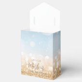 Ballotins Champagne d'or d'anniversaire bleu clair or mousse (Ouvert)