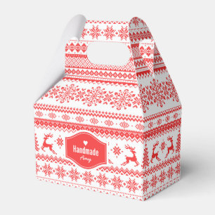 Ballotins Chandail de Noël rouge brun motif monogramme