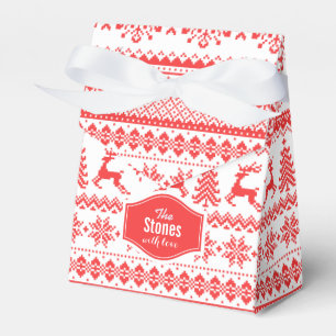 Ballotins Chandail de Noël rouge brun motif monogramme