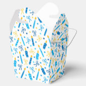 Ballotins Chanukah bougies brûlant blanc bleu or (Ouvert)