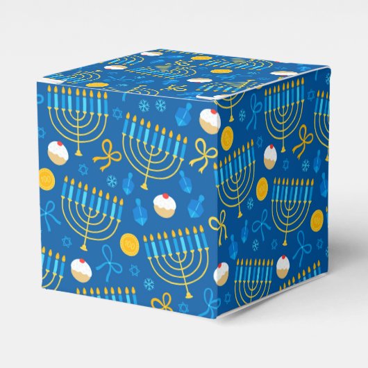 Ballotins Chanukah Menorah Gelt Dreidel Bleu (Verso)