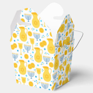 Ballotins Chanukah Menorahs Gelt Pitcher Oil Blanc Or bleu