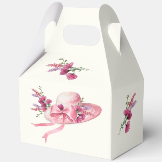 Ballotins Chapeau floral rose Baby Shower Derby Mariage (Verso)