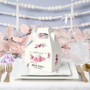 Ballotins Chapeau floral rose Derby Shower de Mariage