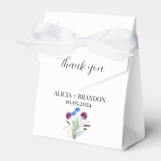 Ballotins Chardon violet écossais Floral Mariage moderne (Verso)