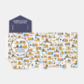 Ballotins Chariot de construction Anniversaire Merci foncé (Déplié)