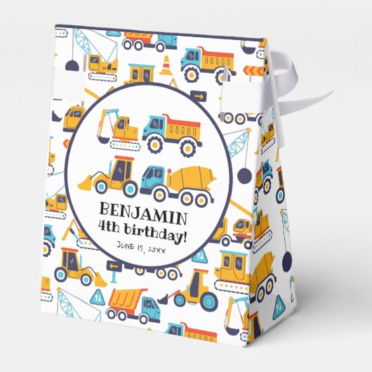 Ballotins Chariot de construction Anniversaire Merci foncé (Arrière)