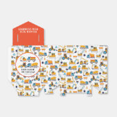 Ballotins Chariot de construction Anniversaire Merci Orange (Déplié)