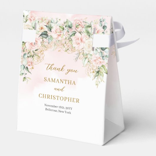 Ballotins Charmant rose clair rose verdure & or mariage (Arrière)