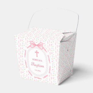Ballotins Châssis en ruban rose Baptême floral Sortir