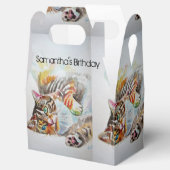 Ballotins Chat Aquarelle Anniversaire Fête Ballotin de gâtea (Ouvert)