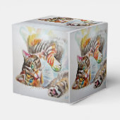 Ballotins Chat Aquarelle Anniversaire Fête Ballotin de gâtea (Arrière)