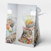 Ballotins Chat Aquarelle Anniversaire Fête Ballotin de gâtea (Arrière)