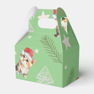 Ballotins Chat chaton chaton couleur vert Père Noël Joyeux N