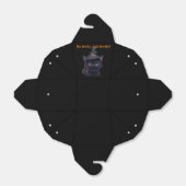 Ballotins Chat noir d'Halloween blanc mignon (Déplié)