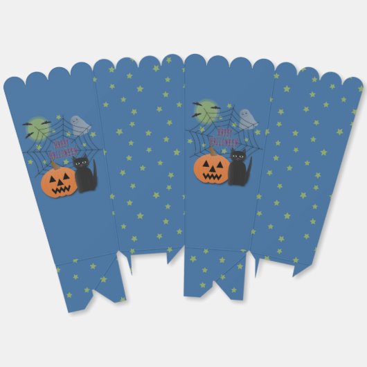 Ballotins Chat noir et Citrouille pas effrayant Halloween (Déplié)