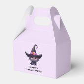 Ballotins Chat noir mignon portant un Casquette de sorcière (Verso)