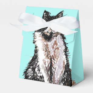 Ballotins Chat Tuxedo Noir Blanc Chat Anniversaire Turquoise