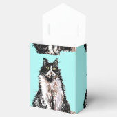 Ballotins Chat Tuxedo Noir Blanc Chats Anniversaire Turquois (Ouvert)