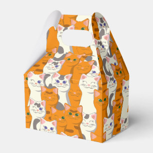 Ballotins Chats blancs et gingembre motif yeux verts yeux bl