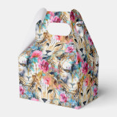 Ballotins Cheetah Floral Boho Motif d'aquarelle (Arrière)