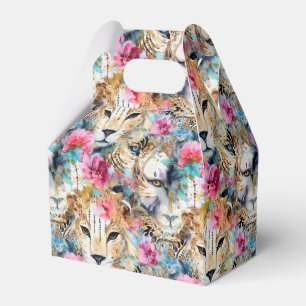 Ballotins Cheetah Floral Boho Motif d'aquarelle