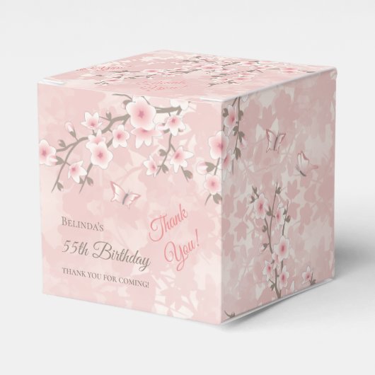 Ballotins Cherry Blossom Blush Pink Birthday  Favor Box (Verso)