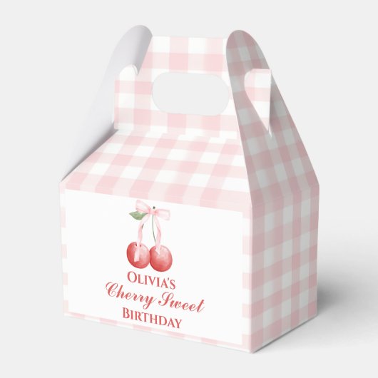 Ballotins Cherry Sweet anniversaire Pink Bow En vichy (Verso)