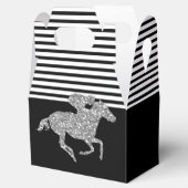 Ballotins Cheval de course argent rayures noires et blanches (Ouvert)