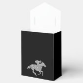 Ballotins Cheval de course Pailleté Argent Rayures Noir et B (Ouvert)