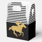 Ballotins Cheval de course Paillettes Or Faux Rayures Noires (Ouvert)