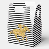 Ballotins Cheval de course Paillettes Or Faux Rayures Noires (Ouvert)