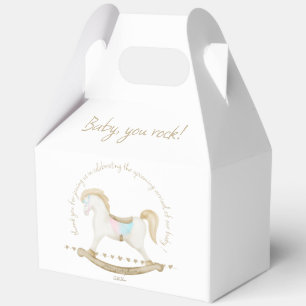 Ballotins Cheval Rocher bleu rose Baby shower neutre pour le