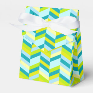 Ballotins Chevron aqua turquoise boîte cadeau échantillon ve