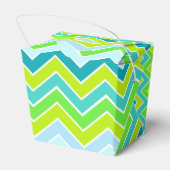 Ballotins Chevron aqua turquoise boîte cadeau échantillon ve (Arrière)