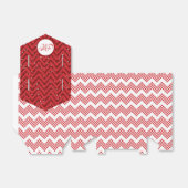 Ballotins Chevron Rouge Et Blanc Mariage Favoriser Monogramm (Déplié)