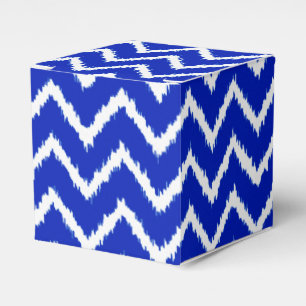 Ballotins Chevrons Ikat - bleu cobalt et blanc