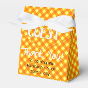 Ballotins Chex 3-Orange-Jaune BOÎTE DE FAVEUR, style tente