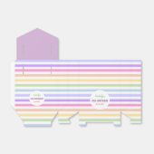 Ballotins Chic Anniversaire Pastel Arc-en-ciel Blancs rayure (Déplié)