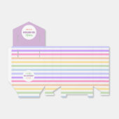 Ballotins Chic Anniversaire Pastel Arc-en-ciel Blancs rayure (Déplié)