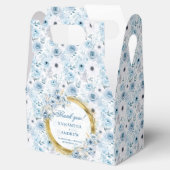 Ballotins Chic Aquarelle Bleu Bleu Or Mariage Favor Box (Ouvert)