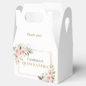 Ballotins Chic aquarelle bleu fleurs or 15e anniversaire (Ouvert)