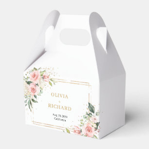 Ballotins Chic aquarelle fleurs rousses Boîte de faveur de m