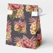 Ballotins Chic Aquarelle Peonies Floral sur Brown pourpre (Arrière)