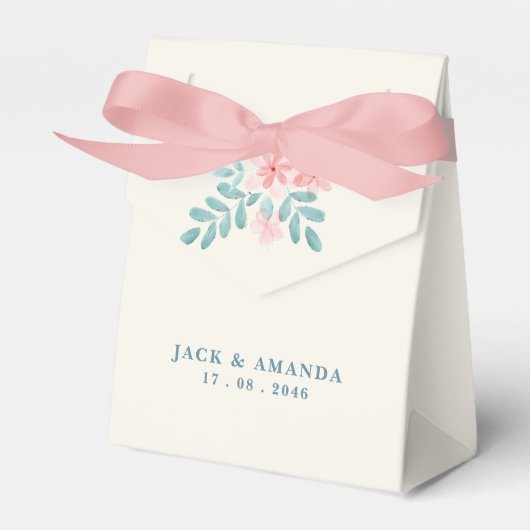 Ballotins Chic Aquarelle rose Floral Mariage boîte préférée (Verso)