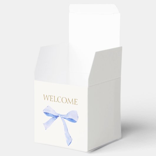 Ballotins Chic blanc | Bienvenue du Mariage de ruban bleu (Ouvert)